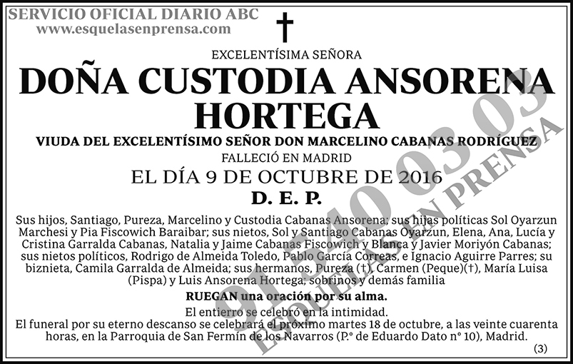 Custodia Ansorena Hortega